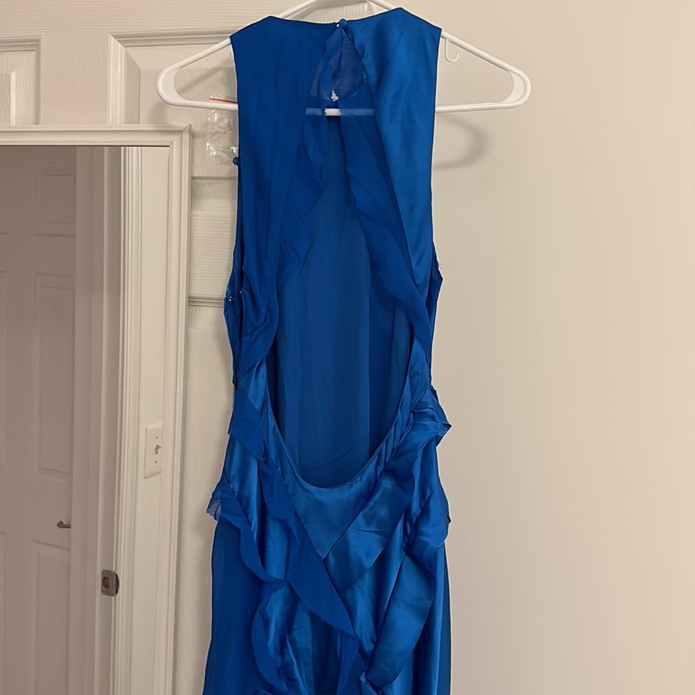 ASOS Sapphire Ruffle Open-Back Maxi Dress - Picture 8 of 9